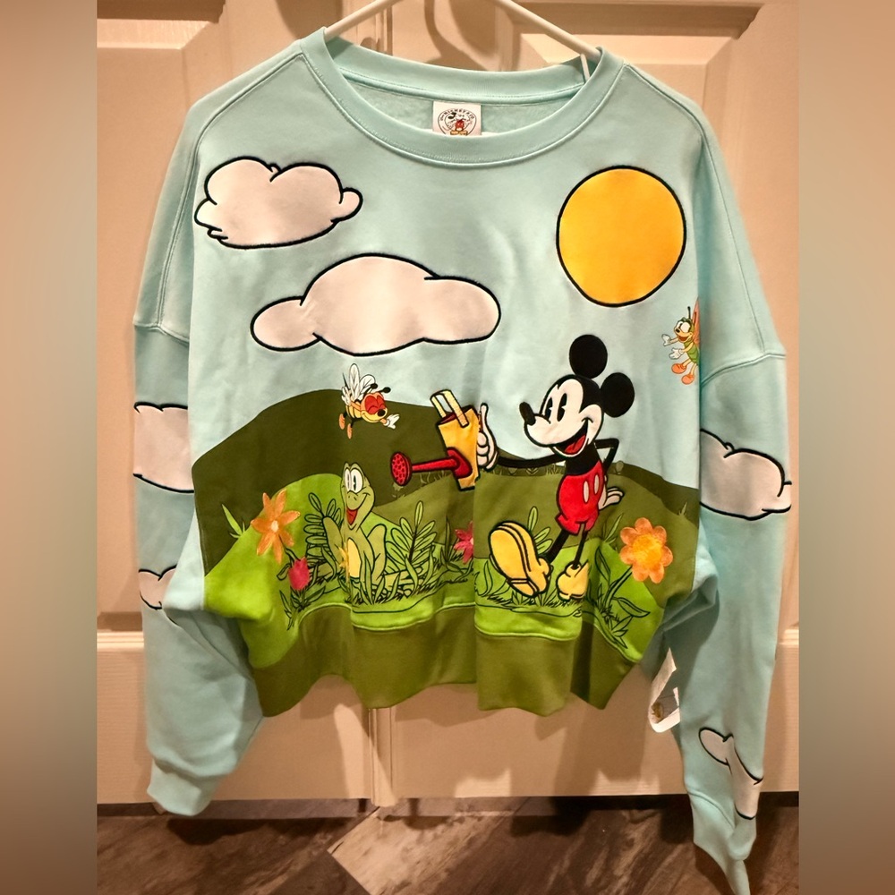NWT Disney Parks Mickey garden collection short sweatshirt by Mickey and Co.-Med
